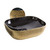 Whitehaus WH71333-F22 Isabella Plus Rectangular Top Mount Sink, Embossed Exterior, Smooth Interior, Center Drain - Black/Gold