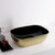 Whitehaus WH71333-F22 Isabella Plus  Rectangular Top Mount Sink, Embossed Exterior, Smooth Interior, Center Drain - Black/Gold