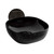 Whitehaus WH71301-F04 Isabella Plus  Square Top Mount Sink, Embossed Exterior, Smooth Interior, Center Drain - Black