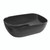 Whitehaus WH71302-F04 Isabella Plus  Rectangular Top Mount Sink, Embossed Exterior, Smooth Interior, Center Drain - Black - 19 inch