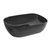 Whitehaus WH71302-F04 Isabella Plus Rectangular Top Mount Sink, Embossed Exterior, Smooth Interior, Center Drain - Black - 19 inch