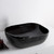 Whitehaus WH71333-F04 Isabella Plus Rectangular Top Mount Sink, Embossed Exterior, Smooth Interior, Center Drain - Black