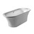 Whitehaus WHBL175BATH Bathhaus Oval Double Ended Freestanding Lucite Acrylic Bathtub with Chrome Mechanical Pop-up Drain - White