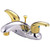 Kingston Brass Two Handle 4" Centerset Lavatory Faucet with Pop-Up Drain - Polished Chrome/Polished Brass KB6624LL