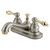Kingston Brass Two Handle 4" Centerset Lavatory Faucet with Pop-Up Drain - Brushed Nickel/Polished Brass KB609AL