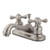 Kingston Brass Two Handle 4" Centerset Lavatory Faucet with Pop-Up Drain - Satin Nickel KB608AX