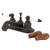 Kingston Brass Two Handle 4" Centerset Lavatory Faucet with Pop-Up Drain - Oil Rubbed Bronze KB605B