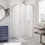 Dreamline DL-6701-01FR 33 in. D x 33 in. W x 74 3/4 in. H Frosted Framed Sliding Shower Enclosure in Chrome, Corner Drain White Base Kit