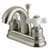 Kingston Brass Two Handle 4" Centerset Lavatory Faucet with Pop-Up Drain - Brushed Nickel KB5618PX