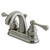 Kingston Brass Two Handle 4" Centerset Lavatory Faucet with Pop-Up Drain - Brushed Nickel KB5618BL