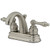 Kingston Brass Two Handle 4" Centerset Lavatory Faucet with Pop-Up Drain - Satin Nickel KB5618AL