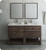 Fresca FVN31-3030ACA-FS Formosa 60" Floor Standing Double Sink Modern Bathroom Vanity w/ Open Bottom & Mirrors - Acacia Wood