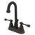 Kingston Brass Two Handle 4" Centerset Lavatory Faucet with Pop-Up Drain Drain - Oil Rubbed Bronze KB3615BL