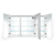 Krugg Svange6036LLR 3 Door LED Mirror Medicine Cabinet 60 Inch W x 36 Inch w/Dimmer & Defogger - Right Hinge on Middle Door