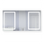 Krugg Svange6636DLRR 3 Door Mirror Medicine Cabinet 66 Inch W x 36 Inch w/Dimmer & Defogger - Right Hinge on Middle Door