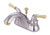 Kingston Brass Two Handle 4" Centerset Lavatory Faucet with Pop-Up Drain - Polished Chrome/Polished Brass KB2624B