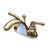 Kingston Brass Two Handle 4" Centerset Lavatory Faucet with Pop-Up Drain - Polished Brass KB2622B