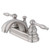 Kingston Brass Two Handle 4" Centerset Lavatory Faucet with Pop-Up Drain - Satin Nickel KB2608KL