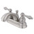 Kingston Brass Two Handle 4" Centerset Lavatory Faucet with Pop-Up Drain - Satin Nickel KB2608AL