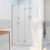 DreamLine D13072-04 Unidoor-X 36 in. W x 72 in. H Frameless Hinged Shower Door in Brushed Nickel