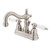 Kingston Brass Two Handle 4" Centerset Lavatory Faucet with Pop-Up Drain Drain - Satin Nickel KB1608PL