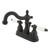 Kingston Brass Two Handle 4" Centerset Lavatory Faucet with Pop-Up Drain Drain - Oil Rubbed Bronze KB1605PL