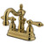 Kingston Brass Two Handle 4" Centerset Lavatory Faucet with Pop-Up Drain Drain - Polished Brass KB1602AL