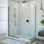 DreamLine SHDR-3234342-09 Linea Two Individual Frameless Shower Screens 34 in. W x 72 in. H each, Open Entry Design in Satin Black