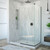 DreamLine SHDR-3234343-09 Linea Two Adjacent Frameless Shower Screens 34 in. W x 72 in. H each, Open Entry Design in Satin Black