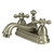 Kingston Brass Two Handle 4" Centerset Lavatory Faucet with Brass Pop-Up Drain - Satin Nickel KS3608AX