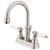 Kingston Brass Two Handle 4" Centerset Lavatory Faucet with Brass Pop-Up Drain - Brushed Nickel KS2618PL
