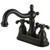 Kingston Brass Two Handle 4" Centerset Lavatory Faucet with Brass Pop-Up Drain - Oil Rubbed Bronze KS1605TX