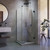 DreamLine SHEN-24335300-09 Unidoor Plus 33 1/2 in. W x 30 3/8 in. D x 72 in. H Frameless Hinged Shower Enclosure in Satin Black