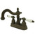 Kingston Brass Two Handle 4" Centerset Lavatory Faucet with Brass Pop-Up Drain - Oil Rubbed Bronze KS1605PL