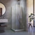 DreamLine SHEN-24355300-04 Unidoor Plus 35 1/2 in. W x 30 3/8 in. D x 72 in. H Frameless Hinged Shower Enclosure, Clear Glass, Brushed Nickel