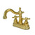 Kingston Brass Two Handle 4" Centerset Lavatory Faucet with Brass Pop-Up Drain - Polished Brass KS1602AX