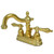 Kingston Brass Two Handle 4" Centerset Lavatory Faucet with Brass Pop-Up Drain - Polished Brass KS1602AL