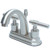 Kingston Brass Two Handle 4" Centerset Lavatory Faucet with Brass Pop-Up Drain - Polished Chrome KS8611ML