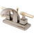 Kingston Brass Two Handle 4" Centerset Lavatory Faucet with Brass Pop-Up Drain - Brushed Nickel/Polished Brass KS4649QL