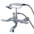 Kingston Brass Wall Mount Clawfoot Tub Filler Faucet with Hand Shower - Polished Chrome CC544T1