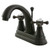 Kingston Brass Two Handle 4" Centerset Lavatory Faucet with Brass Pop-Up Drain - Oil Rubbed Bronze KS7615BX