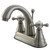 Kingston Brass Two Handle 4" Centerset Lavatory Faucet with Brass Pop-Up Drain - Satin Nickel KS7618BX
