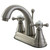 Kingston Brass Two Handle 4" Centerset Lavatory Faucet with Brass Pop-Up Drain - Brushed Nickel KS7618BX