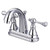 Kingston Brass Two Handle 4" Centerset Lavatory Faucet with Brass Pop-Up Drain - Polished Chrome KS7611BL