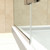 DreamLine DL-6520C-22-04 Aqua Ultra 30 in. D x 60 in. W x 74 3/4 in. H Frameless Shower Door in Brushed Nickel and Center Drain Biscuit Base Kit