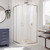 DreamLine DL-6703-22-01FR Prime 38 in. D x 38 in. W x 74 3/4 in. H Frosted Framed Sliding Shower Enclosure in Chrome, Corner Drain Biscuit Base