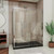 DreamLine DL-6720R-88-01 Flex 36 in. D x 60 in. W x 74 3/4 in. H Semi-Frameless Pivot Shower Enclosure in Chrome with Right Drain Black Base Kit