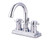 Kingston Brass Two Handle 4" Centerset Lavatory Faucet with Brass Pop-Up Drain - Polished Chrome KS8661DX