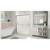 DreamLine DL-6951L-01CL Duet 32 in. D x 60 in. W x 74 3/4 in. H Semi-Frameless Bypass Shower Door in Chrome and Left Drain White Base