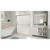 DreamLine DL-6951L-22-01 Duet 32 in. D x 60 in. W x 74 3/4 in. H Semi-Frameless Bypass Shower Door in Chrome and Left Drain Biscuit Base